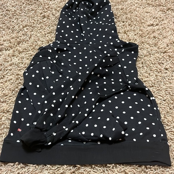 1901 polkadot, black and white, hooded sweatshirt, size medium 8/10 - Picture 5 of 5